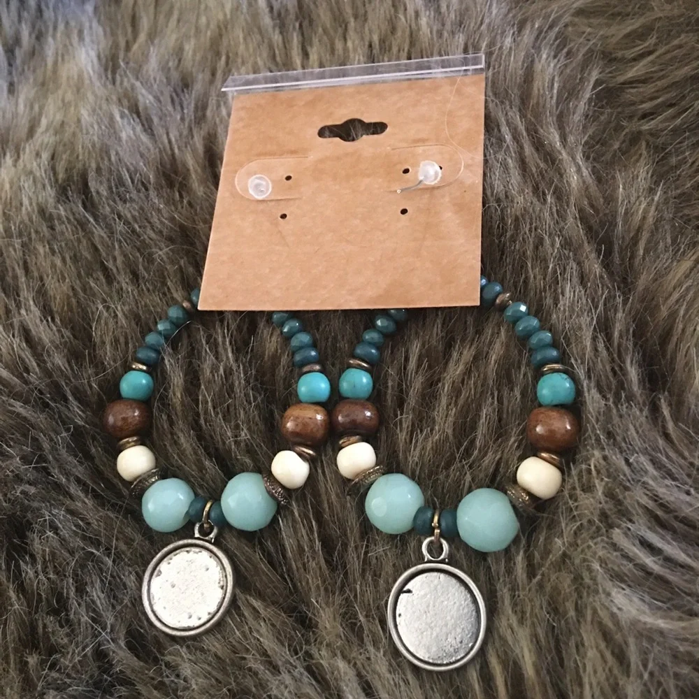 Handmade boho chic salvaged repurposed earrings